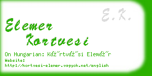 elemer kortvesi business card